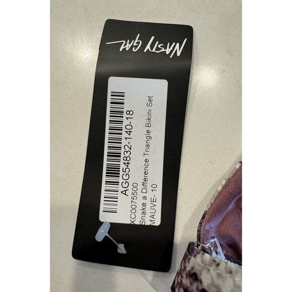 Nasty Gal US6 Snake A Difference Triangle Bikini Set Top Bottom Print Sexy - Picture 9 of 9